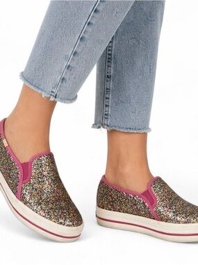 $110 - Kate Spade x Keds Glitter Slip-On Sneakers – Women’s 7.5